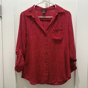 Ann Taylor Factory - Red & White Polka Dot Office Blouse - XS